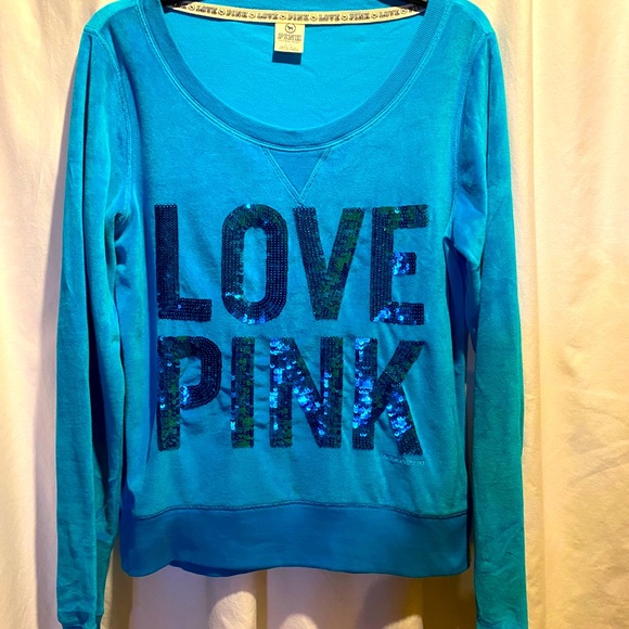 PINK Victoria's Secret Tops - Victoria’s Secret PINK RARE VELOUR CREWNECK